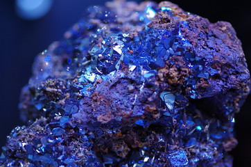 Royal blue azurite mineral stone