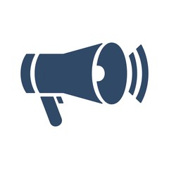 Megaphone icon in flat style. Loudspeaker symbol. Announcement, promotion sign.