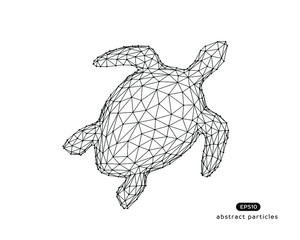 Vector abstract illustration of turtle. Eps 10. You can easily change color.