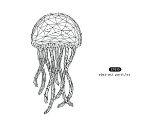 Vector abstract illustration of jellyfish. Eps 10. You can easily change color.