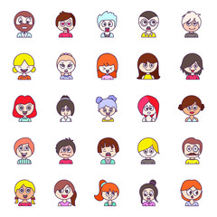 Pack Of People Flat Icons 