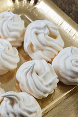 Meringue egg yolk close up