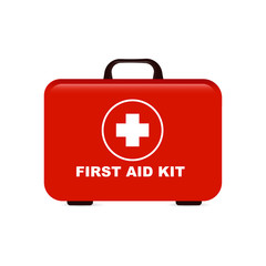 Fototapeta premium First aid box, isolated on white background