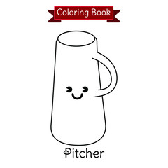 coloring book kid cute pitcher