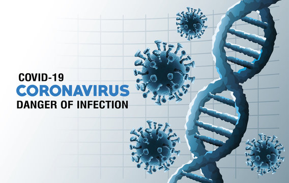 Covid19 Pandemic Particles And Dna Molecules Pattern