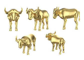 Set of polygonal buffalo