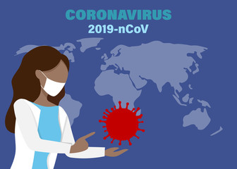 Coronavirus symptoms COVID-19 infographic medical vector illustration infection. Influenza as red dangerous flu strain cases as a pandemic medical health risk concept.