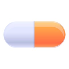 Capsule dosage icon. Cartoon of capsule dosage vector icon for web design isolated on white background