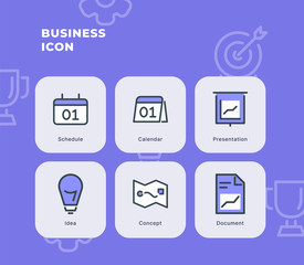 Business icon set collection package with dual tone modern flat vector illustration for business management finance strategy marketing investment