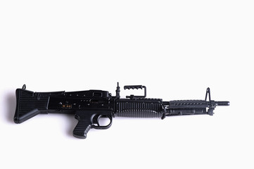 Mini rifle toy in a white background