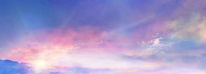 Schilderijen op glas Zee van wolken bij zonsopgang © gelatin