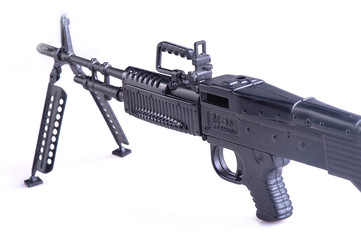 Mini rifle toy in a white background