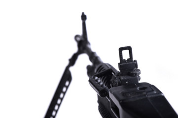 Mini rifle toy in a white background