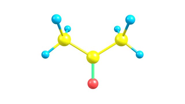 Acetone molecule rotating video full HD
