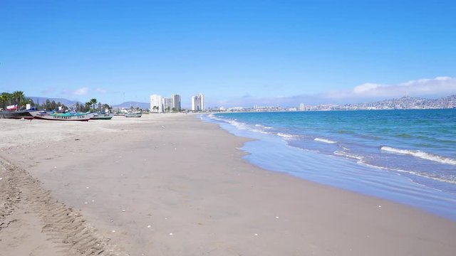 Chile Coquimbo beach panoramic view
