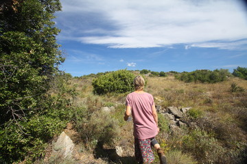 Naklejka premium hiking in the mountains