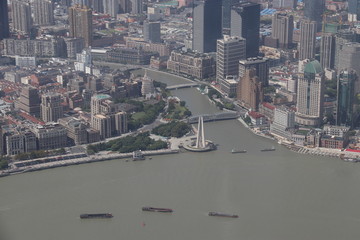 Paysage urbain et fleuve à Shanghai, Chine