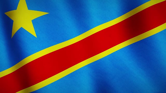 Democratic Republic of the Congo background flag waving flowing footage - seamless loop video animation