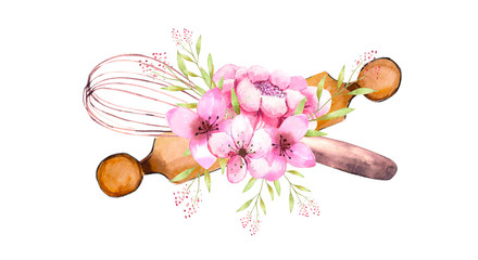 Watercolor illustration.