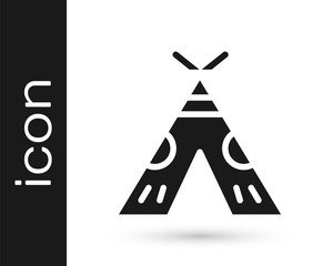 Grey Traditional indian teepee or wigwam icon isolated on white background. Indian tent.  Vector Illustration © Kostiantyn