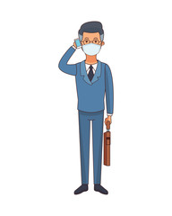 businessman worker profession using face mask