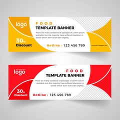 Food & Restuaruant Concept Web Banner Design. Template For Your Restuaruant Promotion.