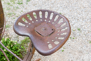 Rusty antique agricultural tools