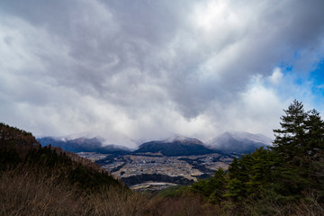 陣馬形山から見える飯島町の遠景　