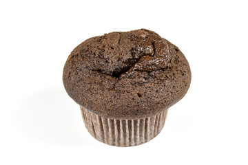 muffin au chocolat sur un fond blanc
