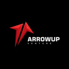 Vector Logo Illustration Arrow Gradient Colorful Style.