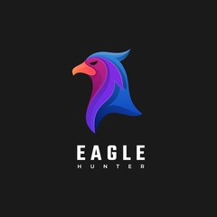 Naklejka premium Vector Logo Illustration Eagle Gradient Colorful Style.