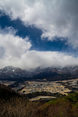 Naklejka premium 陣馬形山から見える飯島町の遠景 