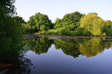 Fototapeta na wymiar Riverside Park in Horley, Surrey in May. 