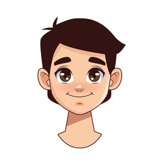 happy young boy teenager head character