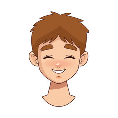 happy young boy teenager head character