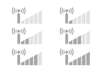 sensor and waves signal icon vector on white background
