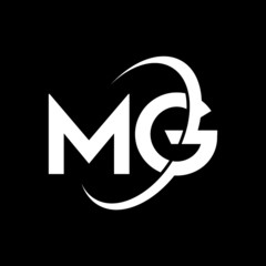 MG Letter Logo Design. Initial letters MG logo icon. Abstract letter MG M G minimal logo design template. M G letter design vector with black colors. mg logo