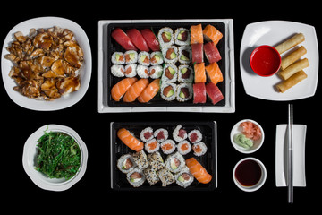 Top view set of japanese food