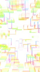 Colorful abstract digital and technology background. The pattern with repeating rectangles. 3D illustration