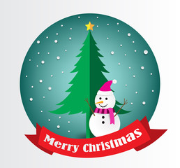 christmas, snowman, tree