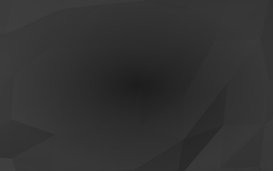 Black abstract background. Lowpoly backdrop. Gloomy crumpled paper. 3D illustration