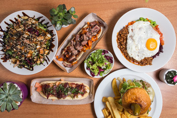 Set of healthy food