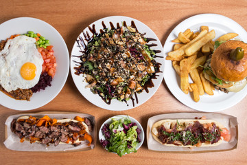 Set of healthy food