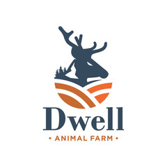 deer animal logo design