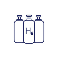 hydrogen tanks line icon, vector