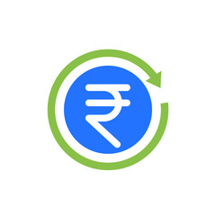 indian rupee cashback icon, vector
