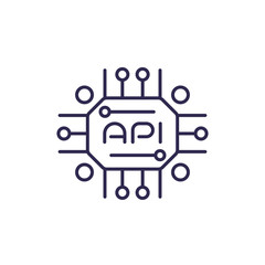 api icon for web, line vector