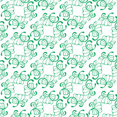 Seamless green colored decorative pattern