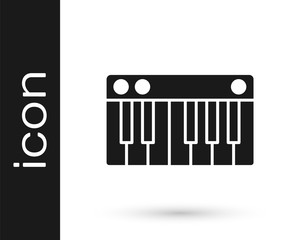 Grey Music synthesizer icon isolated on white background. Electronic piano.  Vector Illustration