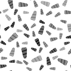 Black Sewing thread on spool icon isolated seamless pattern on white background. Yarn spool. Thread bobbin.  Vector Illustration